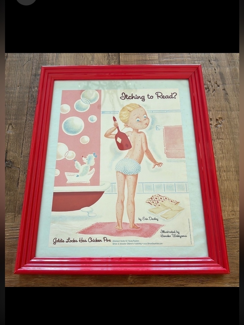 Goldie Locks has Chicken Pox Framed Advertisement Picture. 12.5”x15.5” Kitschy